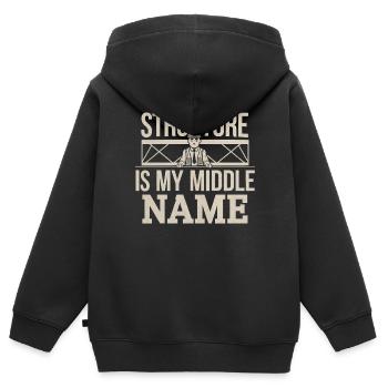 Emploi d’ingénieur en structure Ingénierie des structures - Sweat Premium à capuche zippé enfant bio - noir - Dos - AI Model Kid Male (0cm)