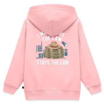 Emplois d’agent des douanes et de la protection des frontières dans les aéroports - Sweat Premium à capuche zippé enfant bio - rose - Dos - AI Model Kid Female (0cm)