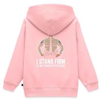 Emplois d’agent des douanes et de la protection des frontières dans les aéroports - Sweat Premium à capuche zippé enfant bio - rose - Dos - AI Model Kid Female (0cm)