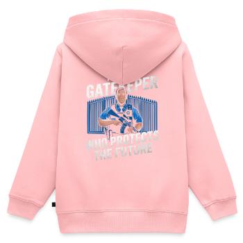 Emplois d’agent des douanes et de la protection des frontières dans les aéroports - Sweat Premium à capuche zippé enfant bio - rose - Dos - AI Model Kid Female (0cm)