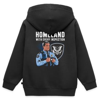 Emplois d’agent des douanes et de la protection des frontières dans les aéroports - Sweat Premium à capuche zippé enfant bio - noir - Dos - AI Model Kid Male (0cm)