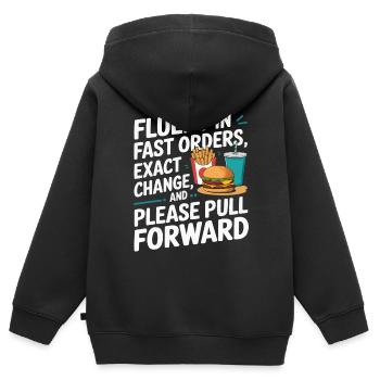 Drive Thru Operator Job Profession Fast Food - Kids Premium Organic Zip-up Hoodie - black - Back - AI Model Kid Male (0cm)