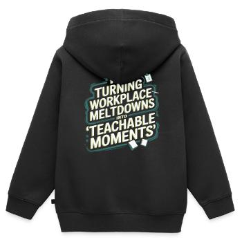 HR Manager Human Resource Employee Workplace Drama - Kids Premium Organic Zip-up Hoodie - black - Back - AI Model Kid Male (0cm)