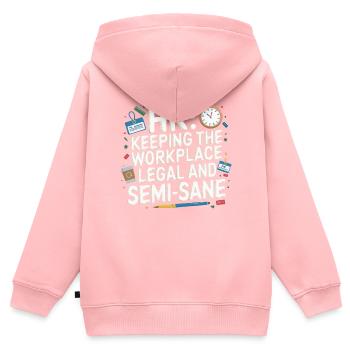 HR Manager Human Resource Employee Workplace Drama - Kids Premium Organic Zip-up Hoodie - rose - Back - AI Model Kid Female (0cm)