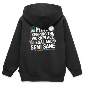 HR Manager Human Resource Employee Workplace Drama - Kids Premium Organic Zip-up Hoodie - black - Back - AI Model Kid Male (0cm)