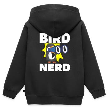 Observation des oiseaux Mignon Amoureux des oiseaux - Sweat Premium à capuche zippé enfant bio - noir - Dos - AI Model Kid Male (0cm)