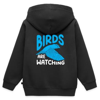 Observation des oiseaux Mignon Amoureux des oiseaux - Sweat Premium à capuche zippé enfant bio - noir - Dos - AI Model Kid Male (0cm)