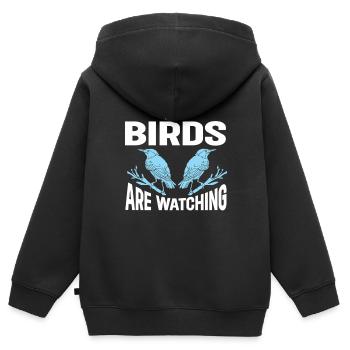 Observation des oiseaux Mignon Amoureux des oiseaux - Sweat Premium à capuche zippé enfant bio - noir - Dos - AI Model Kid Male (0cm)