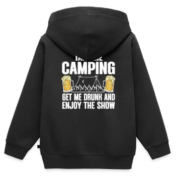 Camping Feu de camp Camper - Sweat Premium à capuche zippé enfant bio - noir - Dos - AI Model Kid Male (0cm)