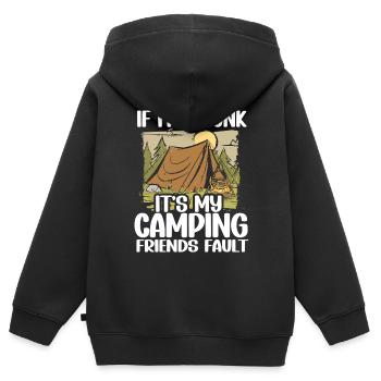 Camping Feu de camp Camper - Sweat Premium à capuche zippé enfant bio - noir - Dos - AI Model Kid Male (0cm)