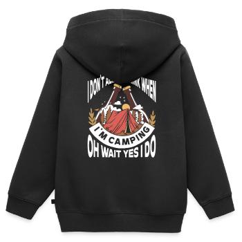Camping Feu de camp Camper - Sweat Premium à capuche zippé enfant bio - noir - Dos - AI Model Kid Male (0cm)
