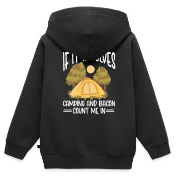 Camping Feu de camp Camper - Sweat Premium à capuche zippé enfant bio - noir - Dos - AI Model Kid Male (0cm)