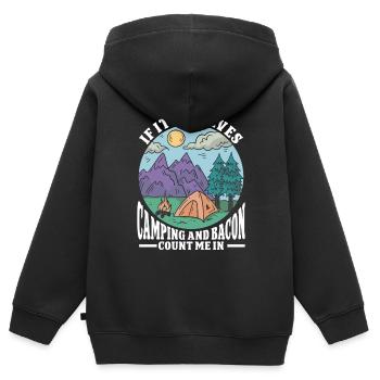 Camping Feu de camp Camper - Sweat Premium à capuche zippé enfant bio - noir - Dos - AI Model Kid Male (0cm)