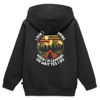 Camping Feu de camp Camper - Sweat Premium à capuche zippé enfant bio - noir - Dos - AI Model Kid Male (0cm)