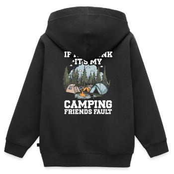 Camping Feu de camp Camper - Sweat Premium à capuche zippé enfant bio - noir - Dos - AI Model Kid Male (0cm)