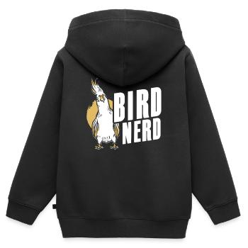 Observation des oiseaux Mignon Amoureux des oiseaux - Sweat Premium à capuche zippé enfant bio - noir - Dos - AI Model Kid Male (0cm)