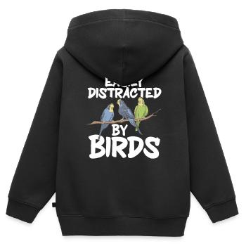 Observation des oiseaux Mignon Amoureux des oiseaux - Sweat Premium à capuche zippé enfant bio - noir - Dos - AI Model Kid Male (0cm)