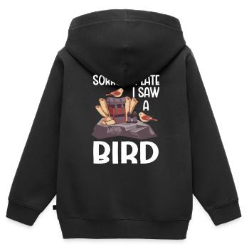Observation des oiseaux Mignon Amoureux des oiseaux - Sweat Premium à capuche zippé enfant bio - noir - Dos - AI Model Kid Male (0cm)