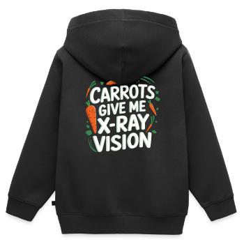 Gesunde Essgewohnheiten für Kinder Essen Sie grün - Kinder Premium Organic Zip Hoodie - Schwarz - Hinten - AI Model Kid Male (0cm)