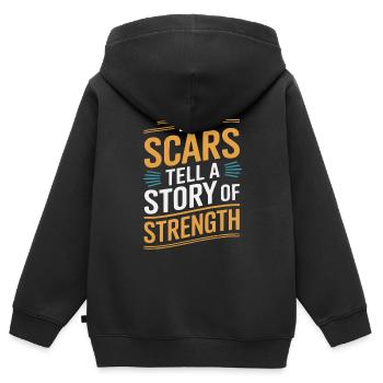Krebsüberlebende Chemotherapie Chemotherapie besiegt Krebs - Kinder Premium Organic Zip Hoodie - Schwarz - Hinten - AI Model Kid Male (0cm)