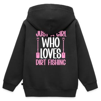 Metal Detectorist Metal Detecting - Kinder Premium Organic Zip Hoodie - Schwarz - Hinten - AI Model Kid Male (0cm)