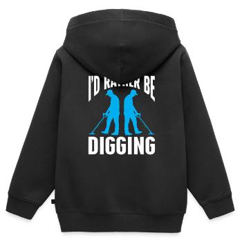 Metal Detectorist Metal Detecting - Kinder Premium Organic Zip Hoodie - Schwarz - Hinten - AI Model Kid Male (0cm)