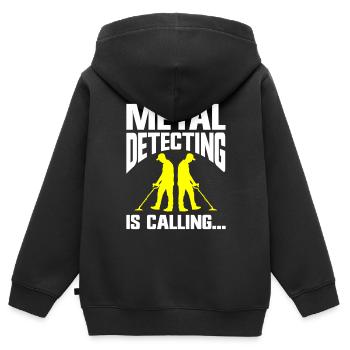 Metal Detectorist Metal Detecting - Kinder Premium Organic Zip Hoodie - Schwarz - Hinten - AI Model Kid Male (0cm)