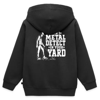 Metal Detectorist Metal Detecting - Kinder Premium Organic Zip Hoodie - Schwarz - Hinten - AI Model Kid Male (0cm)