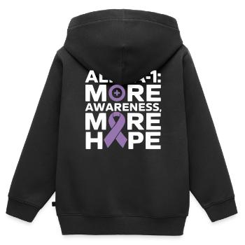 Trouble de la conscience du déficit en alpha-1 antitrypsine - Sweat Premium à capuche zippé enfant bio - noir - Dos - AI Model Kid Male (0cm)