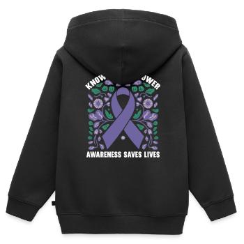 Trouble de la conscience du déficit en alpha-1 antitrypsine - Sweat Premium à capuche zippé enfant bio - noir - Dos - AI Model Kid Male (0cm)
