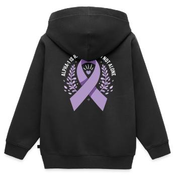 Trouble de la conscience du déficit en alpha-1 antitrypsine - Sweat Premium à capuche zippé enfant bio - noir - Dos - AI Model Kid Male (0cm)
