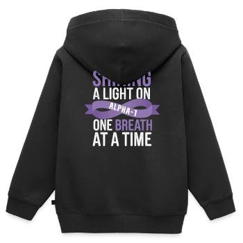Trouble de la conscience du déficit en alpha-1 antitrypsine - Sweat Premium à capuche zippé enfant bio - noir - Dos - AI Model Kid Male (0cm)