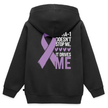 Trouble de la conscience du déficit en alpha-1 antitrypsine - Sweat Premium à capuche zippé enfant bio - noir - Dos - AI Model Kid Male (0cm)