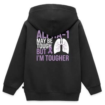 Trouble de la conscience du déficit en alpha-1 antitrypsine - Sweat Premium à capuche zippé enfant bio - noir - Dos - AI Model Kid Male (0cm)