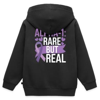 Trouble de la conscience du déficit en alpha-1 antitrypsine - Sweat Premium à capuche zippé enfant bio - noir - Dos - AI Model Kid Male (0cm)