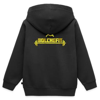 Bolchefit - Sweat Premium à capuche zippé enfant bio - noir - Dos - AI Model Kid Male (0cm)