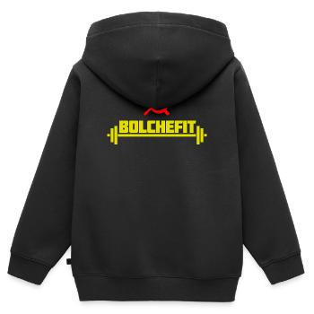 Bolchefit - Sweat Premium à capuche zippé enfant bio - noir - Dos - AI Model Kid Male (0cm)