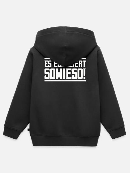 Es eskaliert Sowieso! - Kinder Premium Organic Zip Hoodie - Schwarz