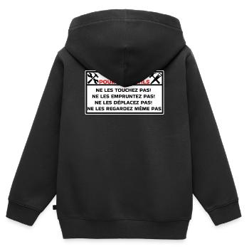 Werkzeuge - Kinder Premium Organic Zip Hoodie - Schwarz - Hinten - AI Model Kid Male (0cm)