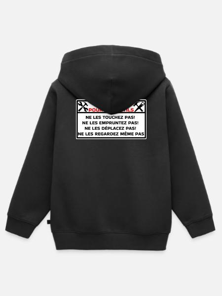 Outils - Sweat Premium à capuche zippé enfant bio - noir