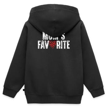 Le préféré de maman - Sweat Premium à capuche zippé enfant bio - noir - Dos - AI Model Kid Male (0cm)