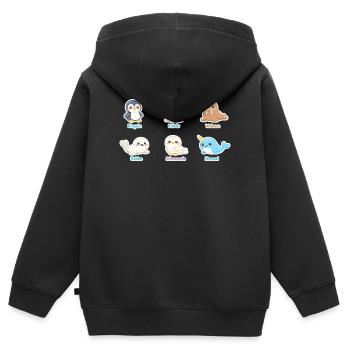 Kuschelige Arktis-Tierwelt - Kinder Premium Organic Zip Hoodie - Schwarz - Hinten - AI Model Kid Male (0cm)