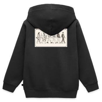 Évolution des Moluques par s2soon - Sweat Premium à capuche zippé enfant bio - noir - Dos - AI Model Kid Male (0cm)