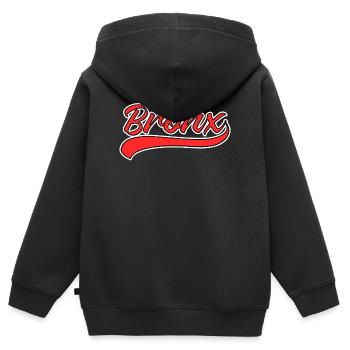 New York - Bronx - Sweat Premium à capuche zippé enfant bio - noir - Dos - AI Model Kid Male (0cm)