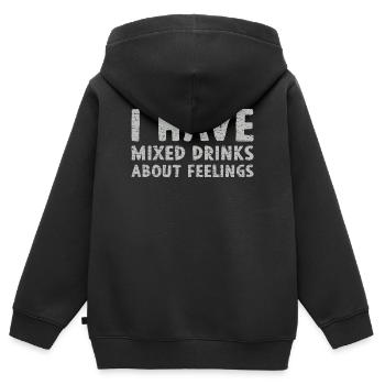 Des cocktails sur les sentiments - Sweat Premium à capuche zippé enfant bio - noir - Dos - AI Model Kid Male (0cm)