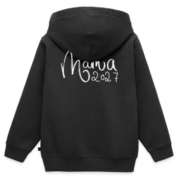 Maman 2027 - Sweat Premium à capuche zippé enfant bio - noir - Dos - AI Model Kid Male (0cm)