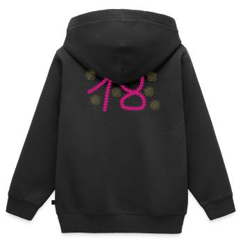 Pulsating Zigzag Rings and Gold Orbs as 18 - Kids Premium Organic Zip-up Hoodie - black - Back - AI Model Kid Male (0cm)