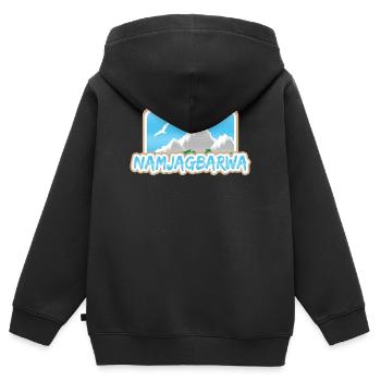 Cadeau pour Namjagbarwa - Sweat Premium à capuche zippé enfant bio - noir - Dos - AI Model Kid Male (0cm)