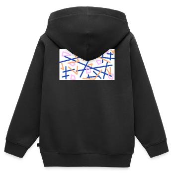 the confused life - Kids Premium Organic Zip-up Hoodie - black - Back - AI Model Kid Male (0cm)