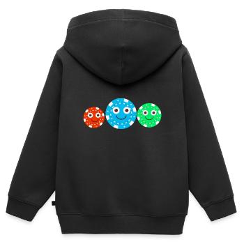 poker,famille,famille de poker,jetons,jeu,jeu de poker - Sweat Premium à capuche zippé enfant bio - noir - Dos - AI Model Kid Male (0cm)